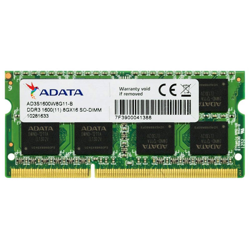 رم لپ تاپ 8گیگ ADATA RAM 8GB DDR3 1600mhz